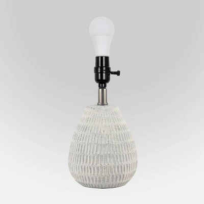 Ceramic Textured Table Lamp Base White - Threshold™ 1 Ceramic Textured Table Lamp Base White - Threshold™