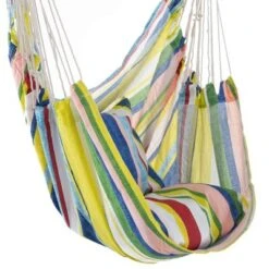 3.3' Cushioned Outdoor Hammock Chair With Spreader Bar Summer Stripe Yellow/Red/Blue - Threshold™