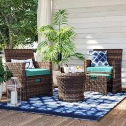 Halsted 5pc Wicker Small Space Patio Furniture Set - Threshold™