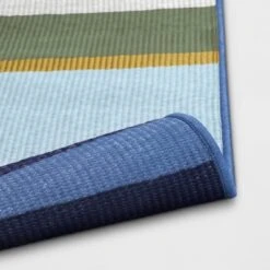 7'x10' Stripe Outdoor Rug Blue/Green - Threshold™ -Threshold Home Decoration GUEST 6b58b027 5957 4109 8a80 c19da44b98fe 1