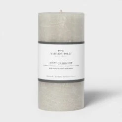 Pillar Cozy Cashmere Candle Gray - Threshold™ -Threshold Home Decoration GUEST 6ba11b2c 3a44 4095 898c 9eb621ed2bf1