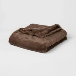 55"x80" Faux Fur Ribbed Bed Throw - Threshold™ -Threshold Home Decoration GUEST 6cd8927c 3aa6 4f73 b311 e2d03ac8d850