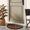 1'6"x2'6" Half Moon Rubber Coir Doormat Black - Threshold™
