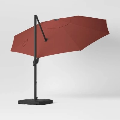11'x11' Offset Patio Umbrella Sienna - Black Pole - Threshold™ 2 11'x11' Offset Patio Umbrella Sienna - Black Pole - Threshold™ - Image 2