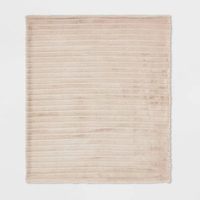 Textured Faux Fur Reversible Throw Blanket - Threshold™ 2 Textured Faux Fur Reversible Throw Blanket - Threshold™ - Image 2