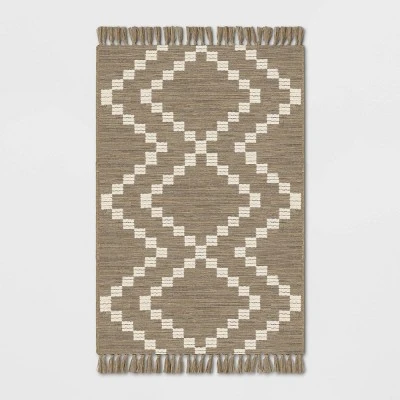 Check Diamonds Outdoor Rug Tan - Threshold™ 5 Check Diamonds Outdoor Rug Tan - Threshold™ - Image 5