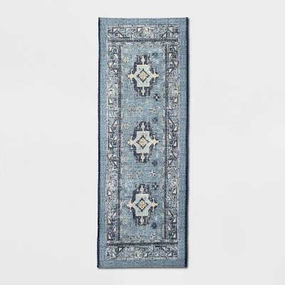 Vintage Persian Medallion Kitchen Rug Blue - Threshold™ 5 Vintage Persian Medallion Kitchen Rug Blue - Threshold™ - Image 5