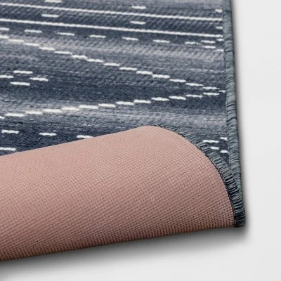 2'4"x3'9" Woven Tapestry Rug With Fringe Indigo - Threshold™ 3 2'4"x3'9" Woven Tapestry Rug With Fringe Indigo - Threshold™ - Image 3