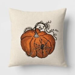 Pumpkin With Spider Cotton Square Halloween Throw Pillow Ivory - Threshold™ -Threshold Home Decoration GUEST 7d6a836a 3c3b 495e 8f4c f15b752115c6