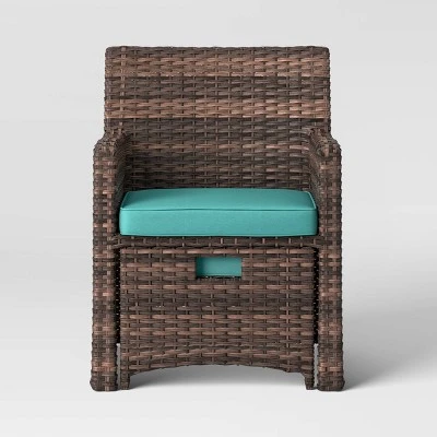 Halsted 5pc Wicker Small Space Patio Furniture Set - Threshold 3 Halsted 5pc Wicker Small Space Patio Furniture Set - Threshold - Image 3