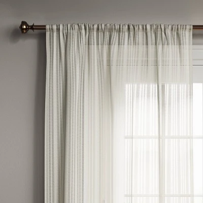 1pc 54"x84" Sheer Leno Weave Curtain Panel Ivory - Threshold™ 1 1pc 54"x84" Sheer Leno Weave Curtain Panel Ivory - Threshold™