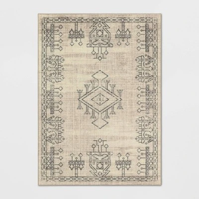 Hancock Distressed Center Motif Rug Beige - Threshold™ 5 Hancock Distressed Center Motif Rug Beige - Threshold™ - Image 5