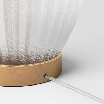 Large Ribbed Glass Lamp Base Clear - Threshold™ 3 Large Ribbed Glass Lamp Base Clear - Threshold™ - Image 3