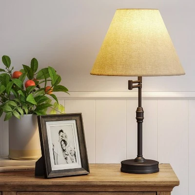 Large Swing Arm Oil Rubbed Lamp Base Black - Threshold™ 1 Large Swing Arm Oil Rubbed Lamp Base Black - Threshold™