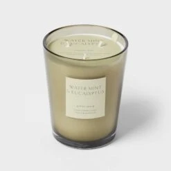 Colored Vase Glass With Dustcover Watermint And Eucalyptus Candle Green - Threshold™ -Threshold Home Decoration GUEST 8583e514 219c 427d 837a db7f3589ab6c