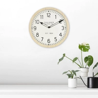 16" Wall Clock Wood - Threshold™ 3 16" Wall Clock Wood - Threshold™ - Image 3