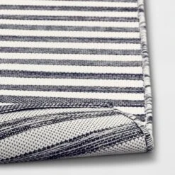 7'x10' Narrow Wornstripe Rectangular Woven Outdoor Area Rug Navy Blue - Threshold™ -Threshold Home Decoration GUEST 899b548d f416 4892 bc7a 3d8cdcf92d5b