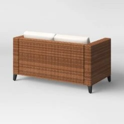 Brookfield Steel Wicker Loveseat - Light Brown - Threshold™ -Threshold Home Decoration GUEST 89cfd654 7349 4873 8e2b c4b510806e85