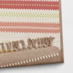 7' X 10' Textural Stripe Woven Outdoor Rug Pink - Threshold™ -Threshold Home Decoration GUEST 8cfd2fd5 5bd5 4e16 9c2a c386fdabfe2f