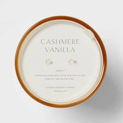 Colored Vase Glass With Dustcover Cashmere Vanilla Candle Ivory - Threshold™ 4 Colored Vase Glass With Dustcover Cashmere Vanilla Candle Ivory - Threshold™ - Image 4