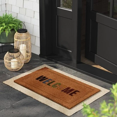 1'6"x2'6" 'Welcome' Coir Doormat Multi/Natural - Threshold™ 1 1'6"x2'6" 'Welcome' Coir Doormat Multi/Natural - Threshold™