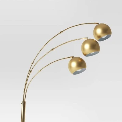 Span 3-Head Metal Globe Floor Lamp Brass - Threshold™ 3 Span 3-Head Metal Globe Floor Lamp Brass - Threshold™ - Image 3