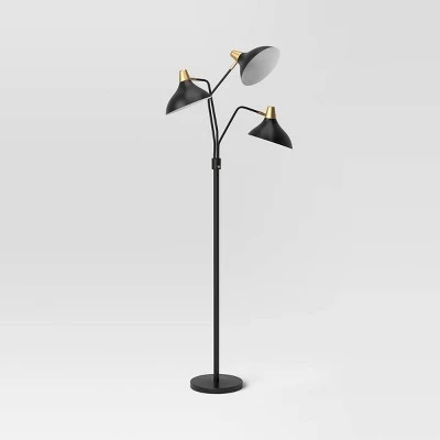 3-Head Floor Lamp Black - Threshold™ 4 3-Head Floor Lamp Black - Threshold™ - Image 4