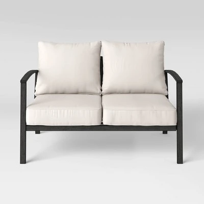 Ryegate Weathered Teak Patio Loveseat - Threshold™ 2 Ryegate Weathered Teak Patio Loveseat - Threshold™ - Image 2