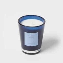 Colored Vase Glass With Dustcover Marine Moss Candle Blue - Threshold™ -Threshold Home Decoration GUEST 92ed5d27 7850 40ae bc3d 182e0d599d8a