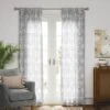 1pc 54"x84" Sheer Clipped Curtain Panel Radiant Gray - Threshold™