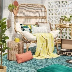 Wicker & Metal Outdoor Patio Chair, Egg Chair Natural - Threshold™ Designed With Studio McGee 13 Wicker & Metal Outdoor Patio Chair, Egg Chair Natural - Threshold™ Designed With Studio McGee -Threshold Home Decoration GUEST 98121453 7012 488d ba4f 18f874372531