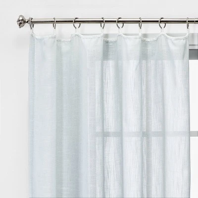 1pc 54"x84" Sheer Contrast Edge Window Curtain Panel White/Natural - Threshold™ 1 1pc 54"x84" Sheer Contrast Edge Window Curtain Panel White/Natural - Threshold™