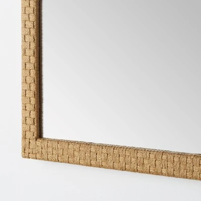 24" X 30" Woven Check Wall Mirror Natural - Threshold™ Designed With Studio McGee 2 24" X 30" Woven Check Wall Mirror Natural - Threshold™ Designed With Studio McGee - Image 2