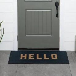 1'7.5"x3'11" 'Hello' Doormat Black/Tan - Threshold™ -Threshold Home Decoration GUEST a27f9ca5 14a7 4fc2 8728 28e6d1b52f17