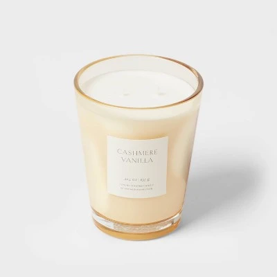 Colored Vase Glass With Dustcover Cashmere Vanilla Candle Ivory - Threshold™ 3 Colored Vase Glass With Dustcover Cashmere Vanilla Candle Ivory - Threshold™ - Image 3