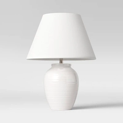 Turned Ceramic Table Lamp White - Threshold™ 4 Turned Ceramic Table Lamp White - Threshold™ - Image 4