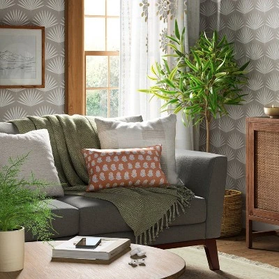 Woven Cotton Textured Square Throw Pillow - Threshold™ 1 Woven Cotton Textured Square Throw Pillow - Threshold™