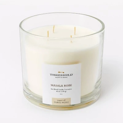 Clear Glass Masala Rose Candle White - Threshold™ Designed With Studio McGee 6 Clear Glass Masala Rose Candle White - Threshold™ Designed With Studio McGee - Image 6