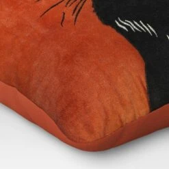 Fierce Cat Applique Cotton Velvet Square Halloween Throw Pillow - Threshold™ -Threshold Home Decoration GUEST a42b8619 8be8 49c8 b26e d8937eea5670