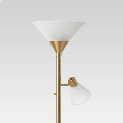 Mother Daughter Torchiere Floor Lamp With Glass Shade - Threshold™ 2 Mother Daughter Torchiere Floor Lamp With Glass Shade - Threshold™ - Image 2