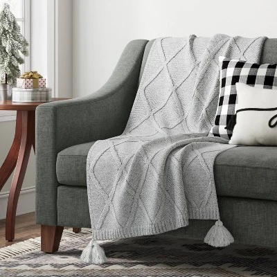 Chunky Diamond Knit Throw Blanket - Threshold™ 1 Chunky Diamond Knit Throw Blanket - Threshold™