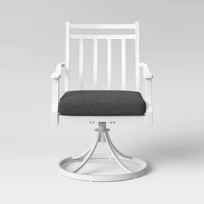 2pc Fairmont Metal Rocking Outdoor Patio Dining Chairs Swivel Chairs Charcoal - Threshold™ 2 2pc Fairmont Metal Rocking Outdoor Patio Dining Chairs Swivel Chairs Charcoal - Threshold™ - Image 2