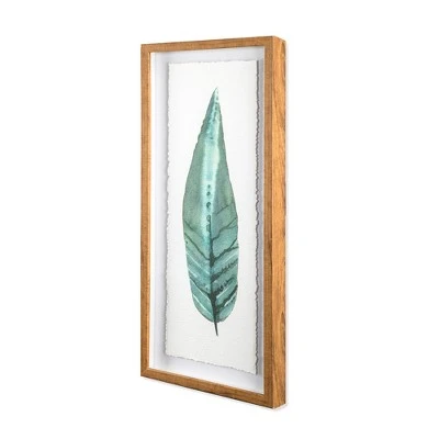 (Set Of 3) 28"x12" Framed Leaves Decorative Wall Art White - Threshold™ 4 (Set Of 3) 28"x12" Framed Leaves Decorative Wall Art White - Threshold™ - Image 4