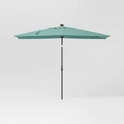 10'x6' Rectangular Solar Market Patio Umbrella - Black Pole - Threshold™ -Threshold Home Decoration GUEST adfeb821 0b88 4e89 b0b1 ed1efe41b945