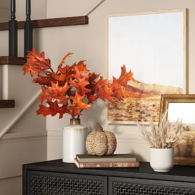 Oak Leaf Arrangement In Ceramic Pot - Threshold™ 1 Oak Leaf Arrangement In Ceramic Pot - Threshold™