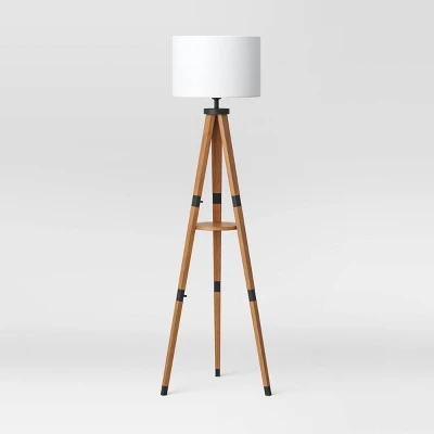 Tripod Floor Lamp With Shelf Brown Wood - Threshold™ 4 Tripod Floor Lamp With Shelf Brown Wood - Threshold™ - Image 4