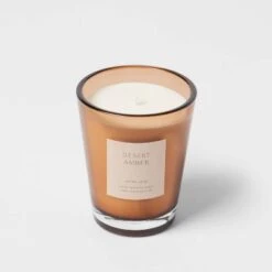 Colored Vase Glass With Dustcover Desert Amber Candle Brown - Threshold™ -Threshold Home Decoration GUEST b38f17b2 0d53 4c5b bb58 f4b0dd118311