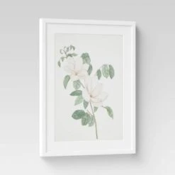 (Set Of 2) 24" X 30" Flowers Framed Wall Art White - Threshold™ -Threshold Home Decoration GUEST b5f32dc5 35cb 4cb2 aace 5de52b09fc17