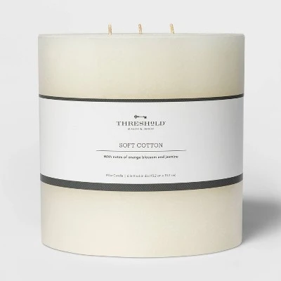 Pillar Candle Soft Cotton White - Threshold™ 5 Pillar Candle Soft Cotton White - Threshold™ - Image 5