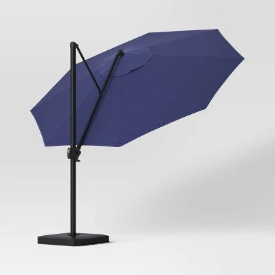 11'x11' Offset Patio Umbrella Navy - Black Pole - Threshold™ 2 11'x11' Offset Patio Umbrella Navy - Black Pole - Threshold™ - Image 2